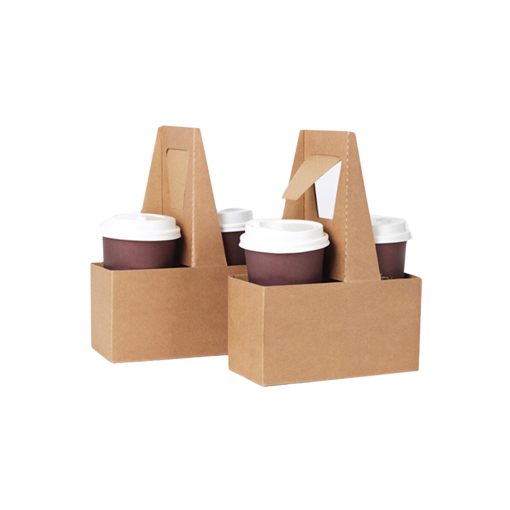 2 Cup Drink Holder Tray -Kraft