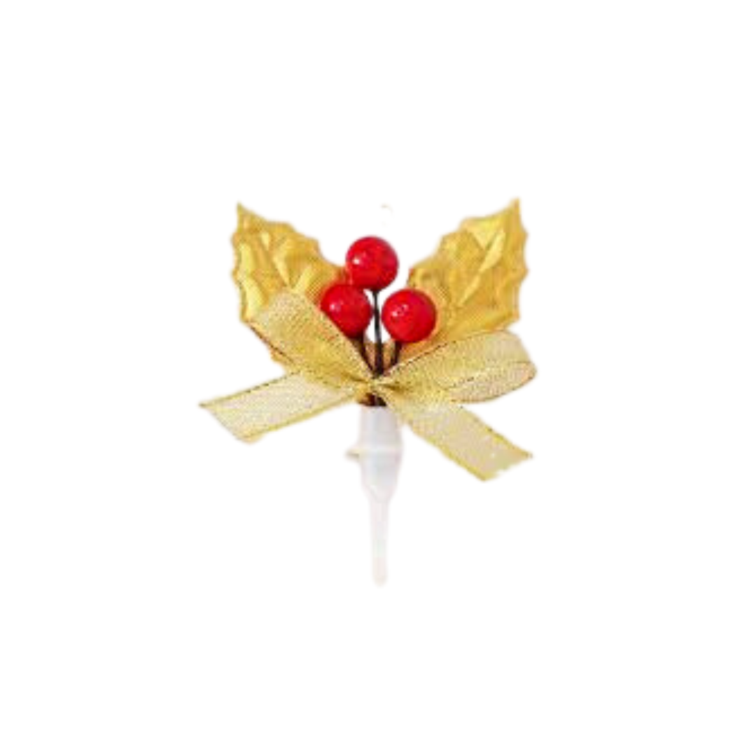 2 GOLD LEAVES WITH BERRIES