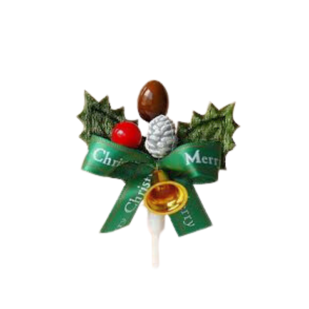 3 HOLY LEAVES WITH RIBBON