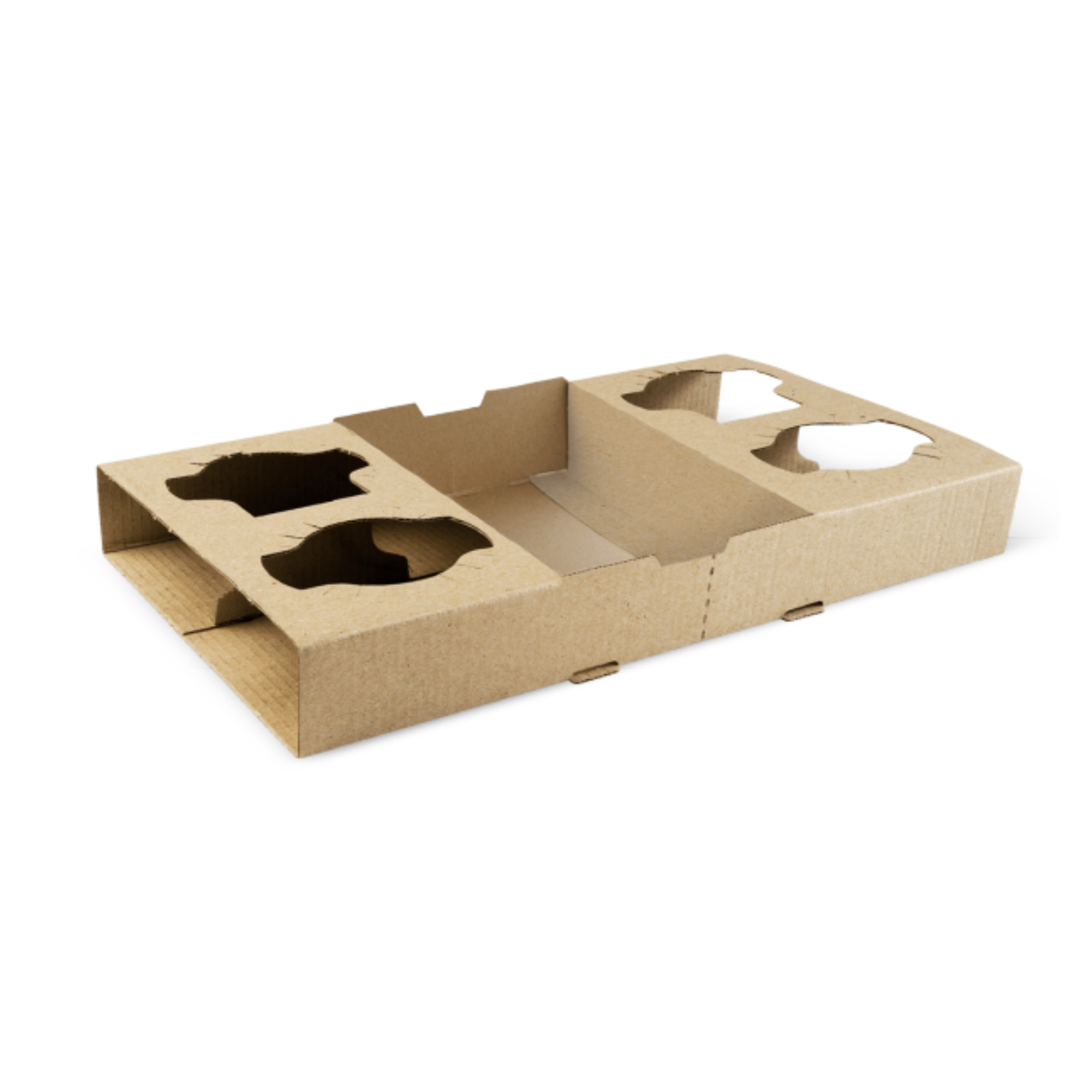 4-Cup Drink Tray E/Flute - Brown