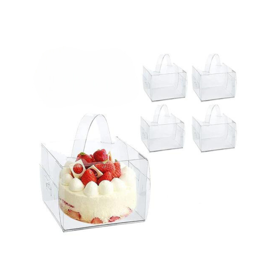4'' PET HANDLE CAKE BOX-CLEAR
