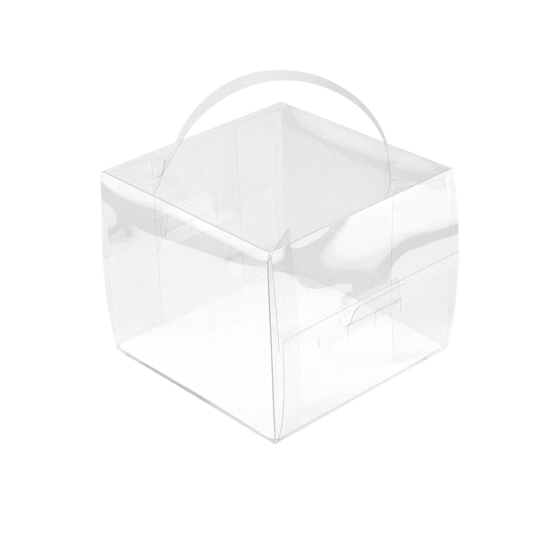 5'' PET Handle Cake Box-Clear