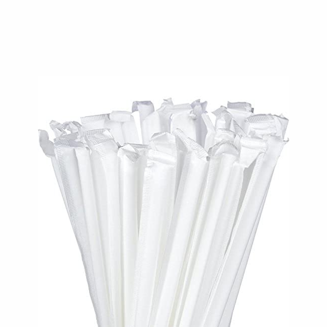 PLA BIO CORN STARCH STRAW WITH WRAP (EDGE)